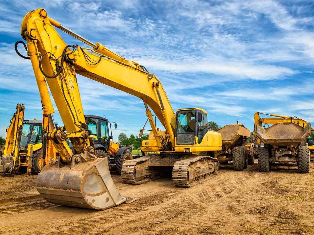 Road construction machinery on the construction of highway S6, Koszalin, Poland. (Image Courtesy: Getty Images)