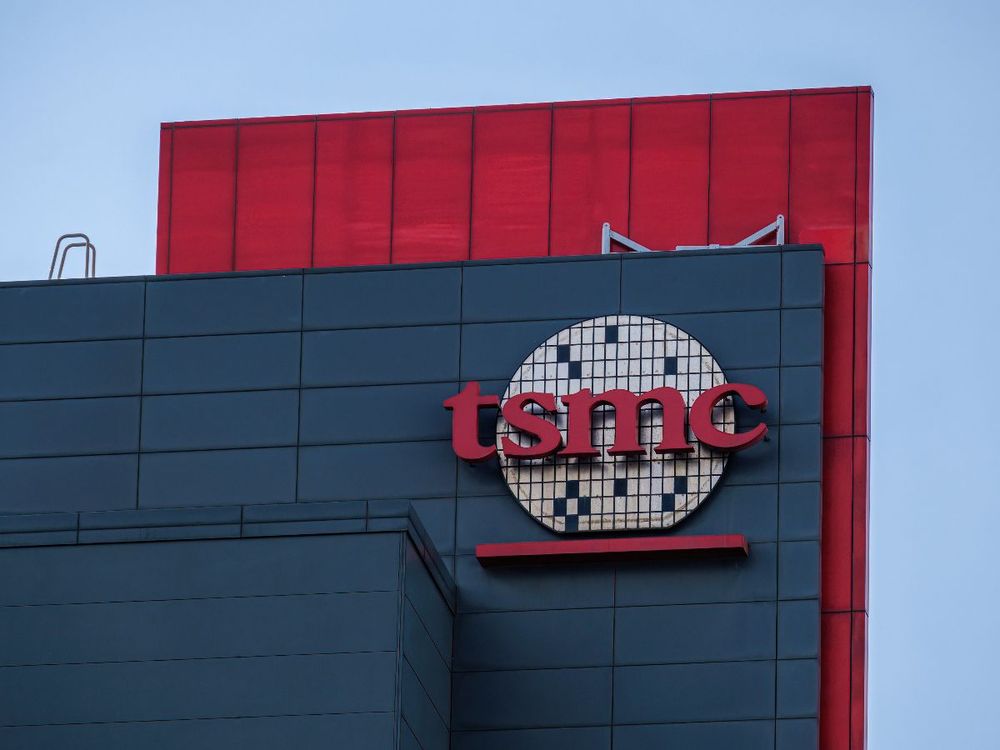 The TSMC (Taiwan Semiconductor Manufacturing Company) logo. (Photo by Walid Berrazeg/SOPA Images/LightRocket via Getty Images)