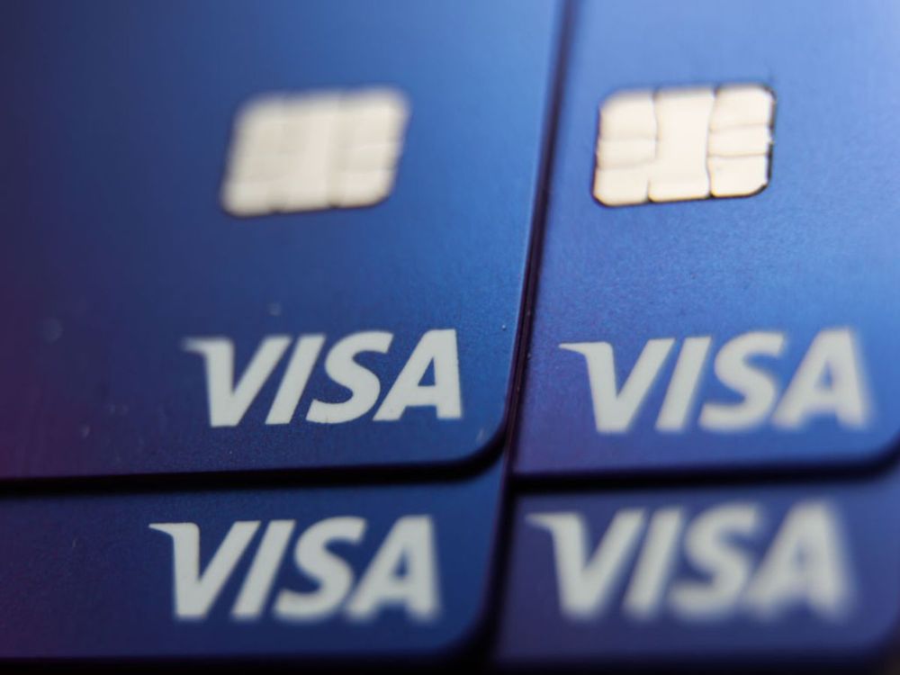 Visa cards are seen in this illustration photo taken in Krakow, Poland on March 29, 2024. (Photo by Jakub Porzycki/NurPhoto via Getty Images)