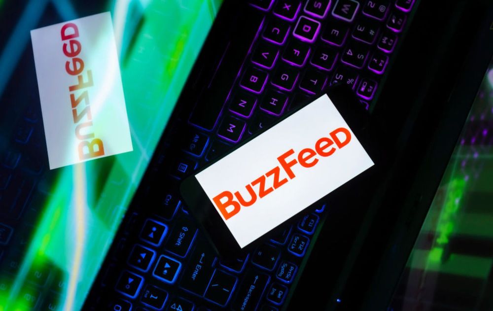 2024/02/22: In this photo illustration, the BuzzFeed logo is seen displayed on a mobile phone screen.