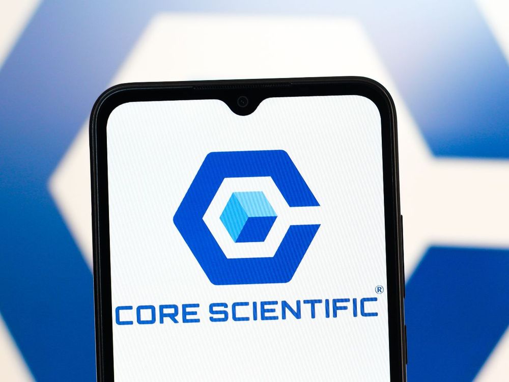 In this photo illustration, the Core Scientific Inc. logo is seen displayed on a smartphone screen. (Photo Illustration by Thomas Fuller/SOPA Images/LightRocket via Getty Images)