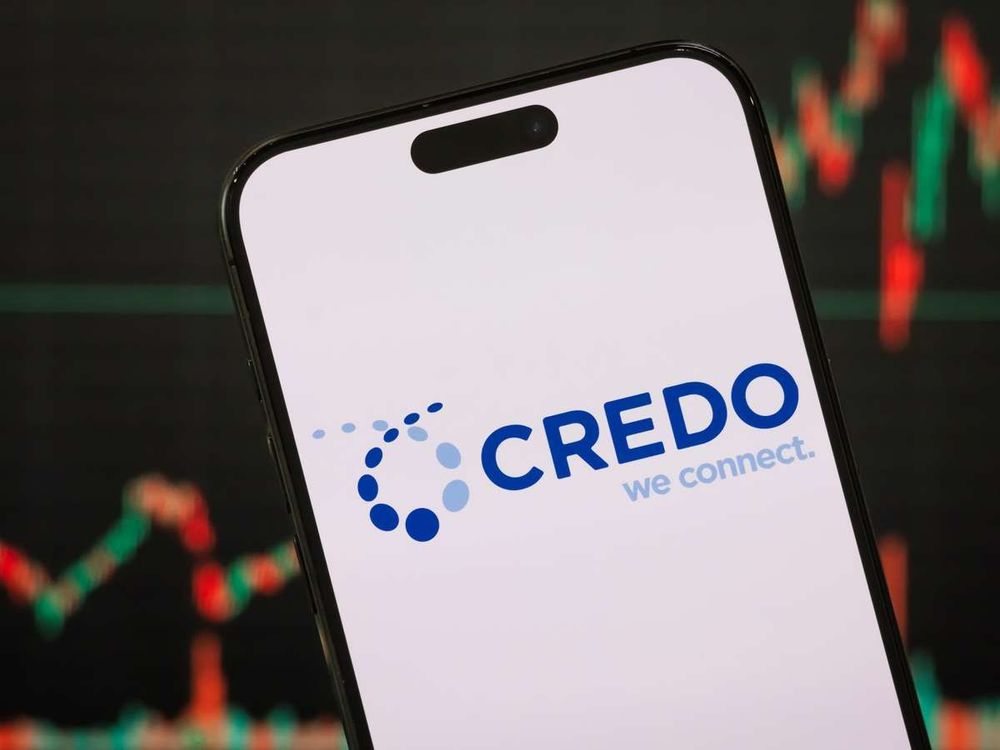 In this photo illustration, the Credo Technology logo is displayed on a smartphone screen