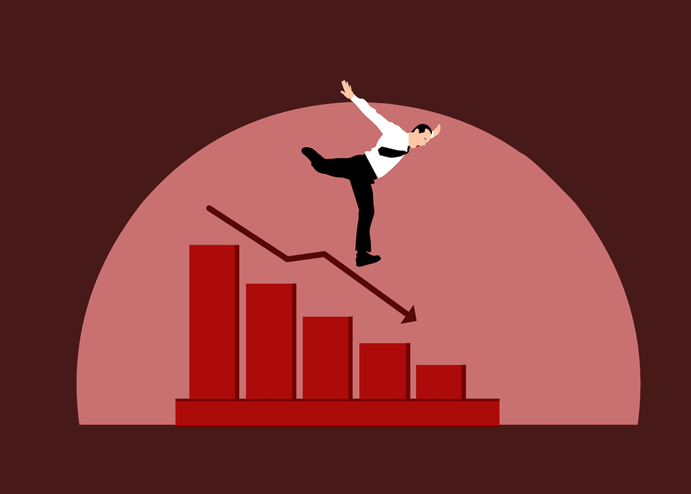 Representative illustration of stock falling