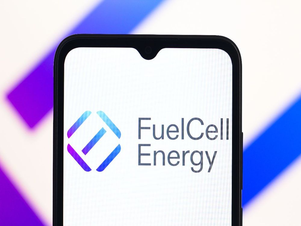 In this photo illustration, the FuelCell Energy logo is seen displayed on a smartphone screen. (Photo Illustration by Thomas Fuller/SOPA Images/LightRocket via Getty Images)