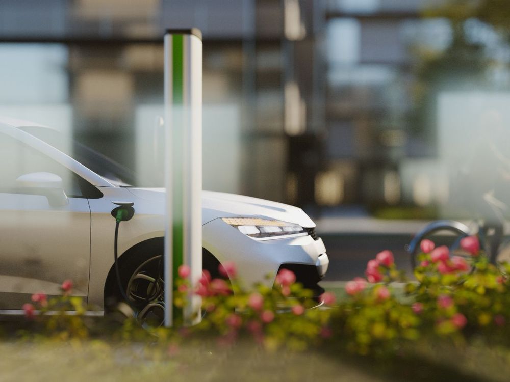 EV charging - stock photo