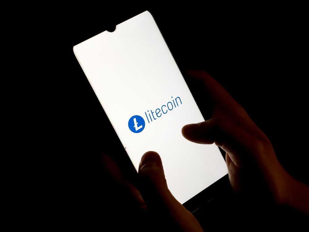 In this photo illustration a Litecoin logo seen displayed on a smartphone screen in Athens, Greece on September 22, 2023. (Photo illustration by Nikolas Kokovlis/NurPhoto via Getty Images)