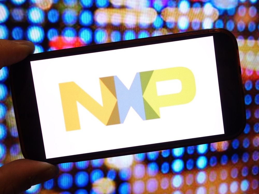 In this photo illustration, the NXP Semiconductors company...