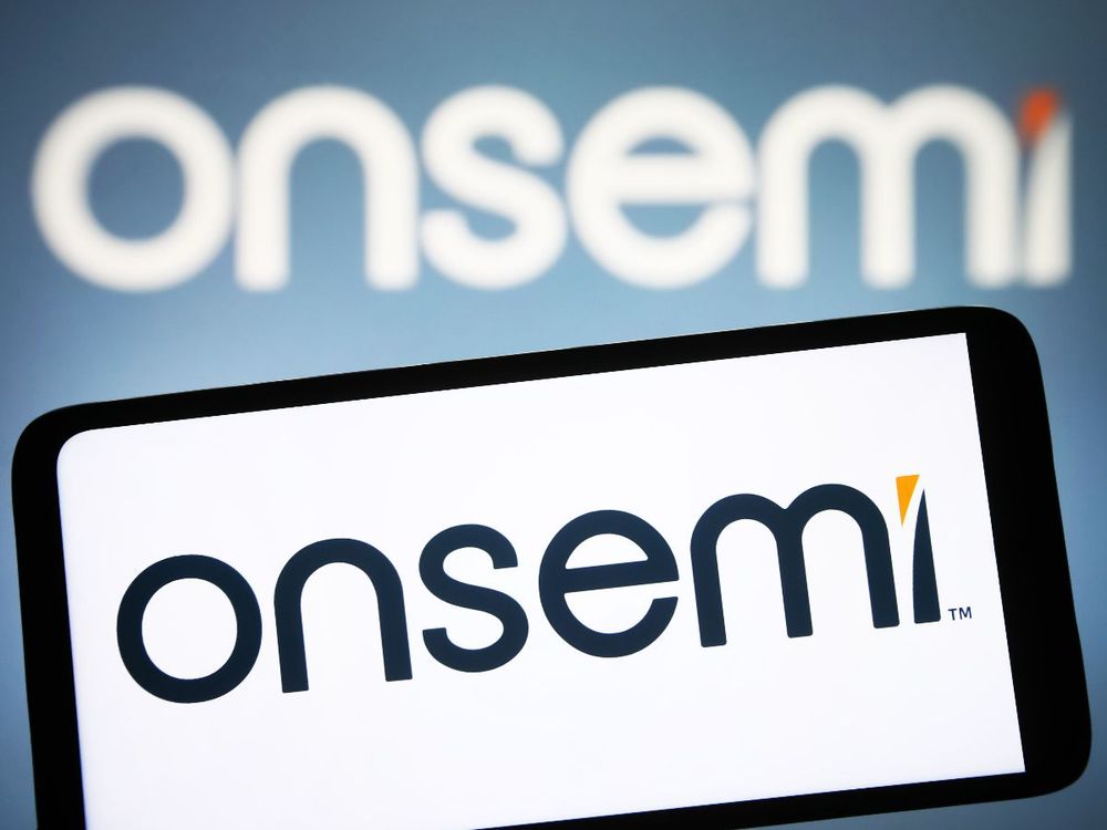 In this photo illustration, the Onsemi (ON Semiconductor Corporation) logo is seen on a smartphone and in the background. (Photo Illustration by Pavlo Gonchar/SOPA Images/LightRocket via Getty Images)