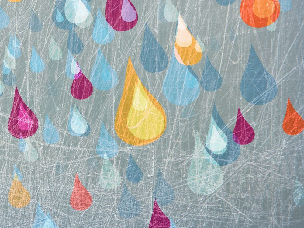 Colored rain drops falling (Representative image by Alive Alder via Getty Images)