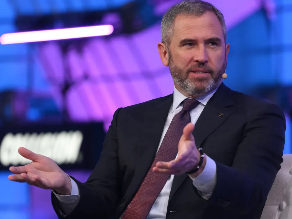 Brad Garlinghouse, CEO, Ripple, on Centre Stage during day three of Collision 2022 at Enercare Centre in Toronto, Canada. (Photo By Stephen McCarthy/Sportsfile for Collision via Getty Images)