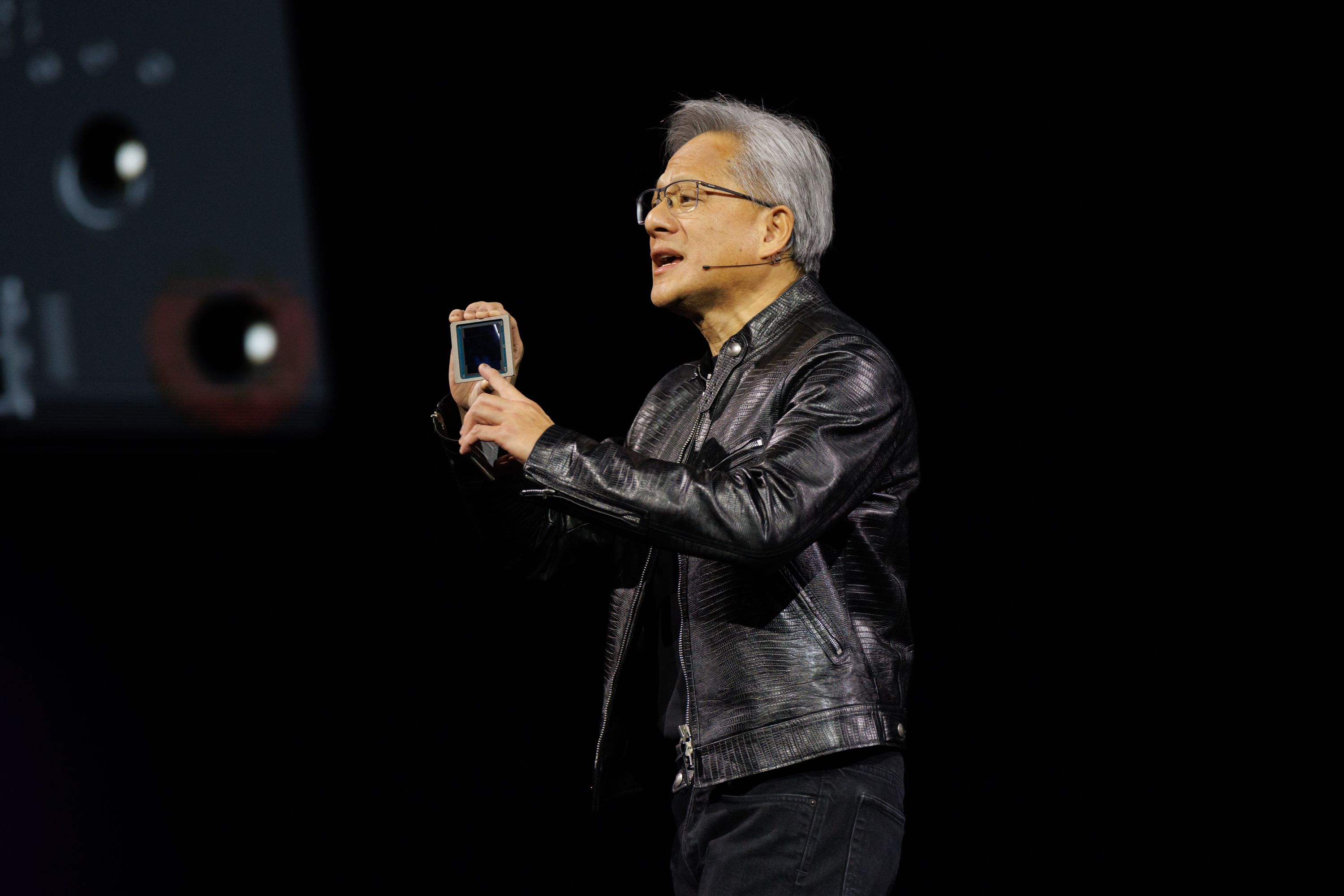 Nvidia CEO Jensen Huang unveils the Blackwell processor. Photo courtesy: Nvidia